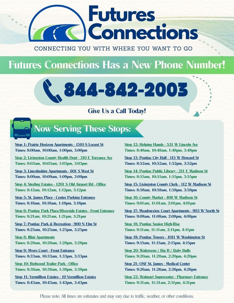 Futures Connections Pontiac Route Schedule